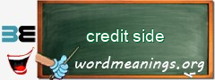 WordMeaning blackboard for credit side